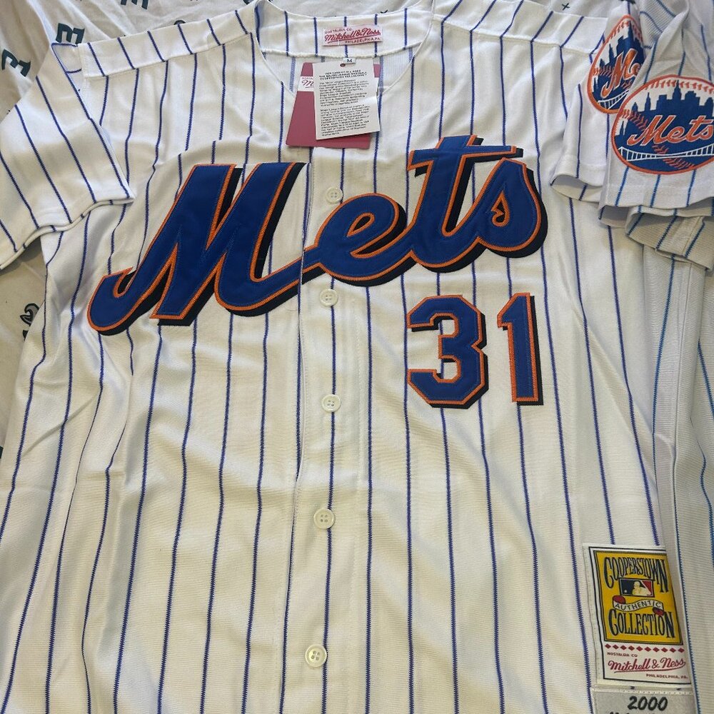 2000 NEW YORK METS MIKE PIAZZA Men's JERSEY M,L,XL,2X by Mitchell & Ness NWT - Picture 2 of 6